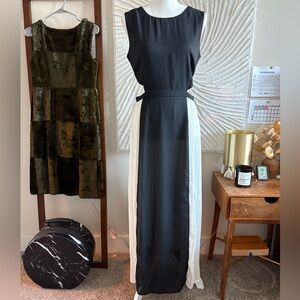 FROM ITALY: Black&White Pleated Dress